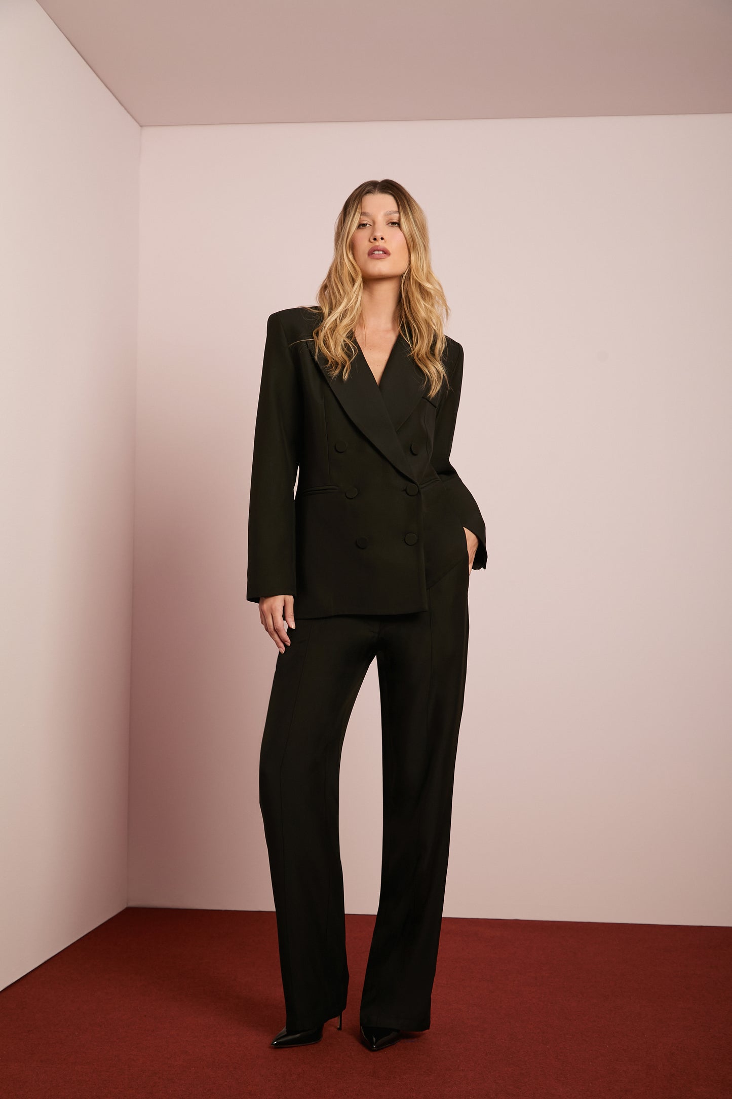 Blazer Alfaiataria Preto de Crepe Patou