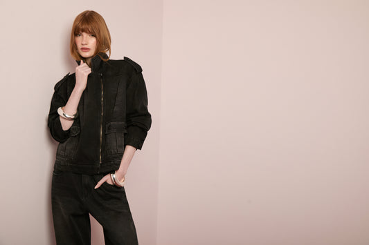 Jaqueta Jeans Preta Perfecto