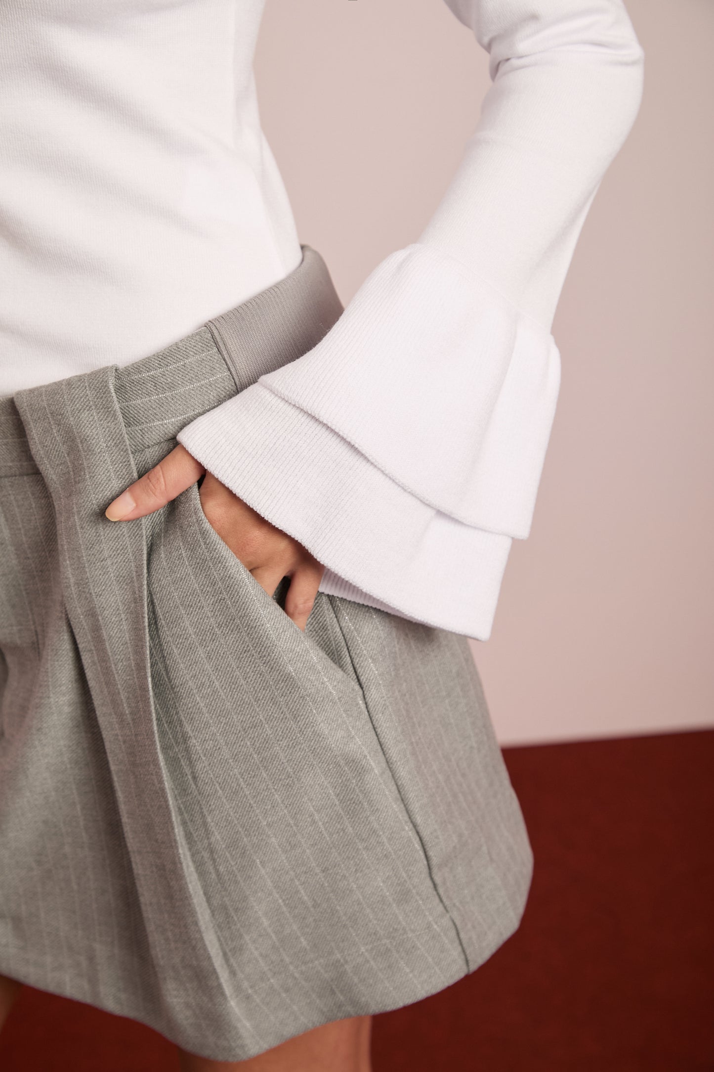 Tricot Branco com Manga Flare