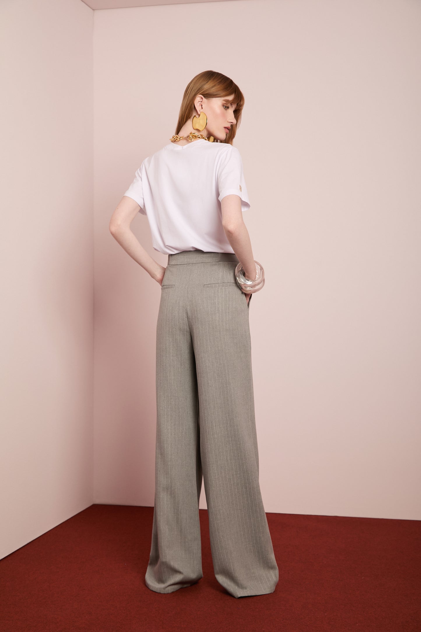 Calça Alafaiataria Cinza com Risca de Giz
