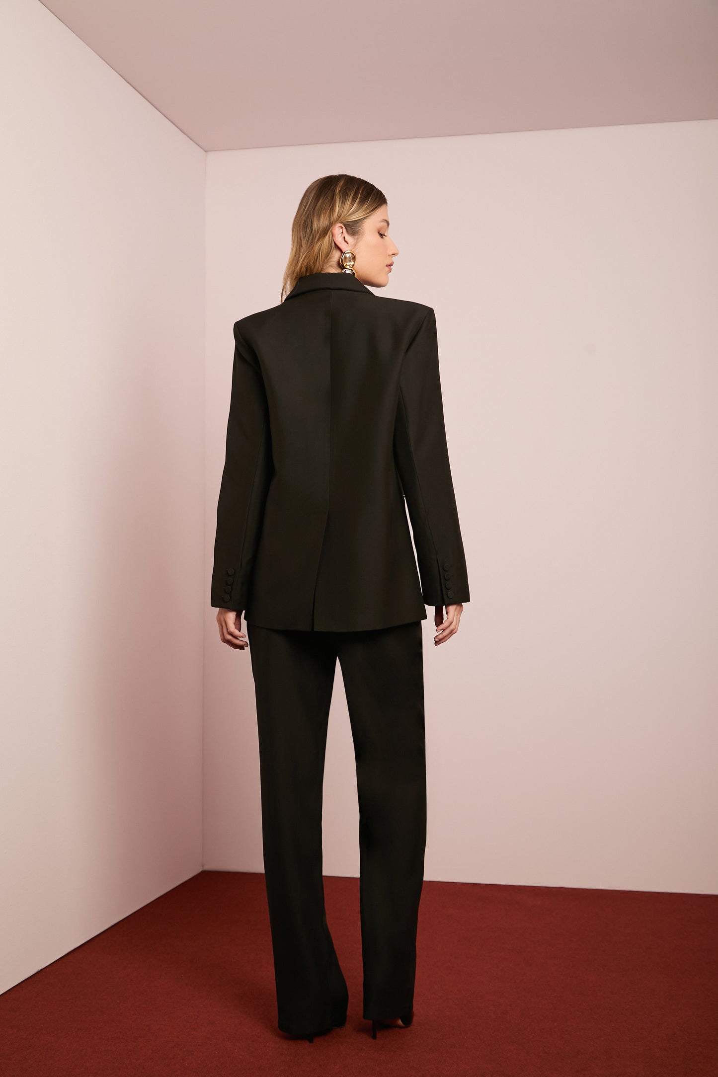 Blazer Alfaiataria Preto de Crepe Patou