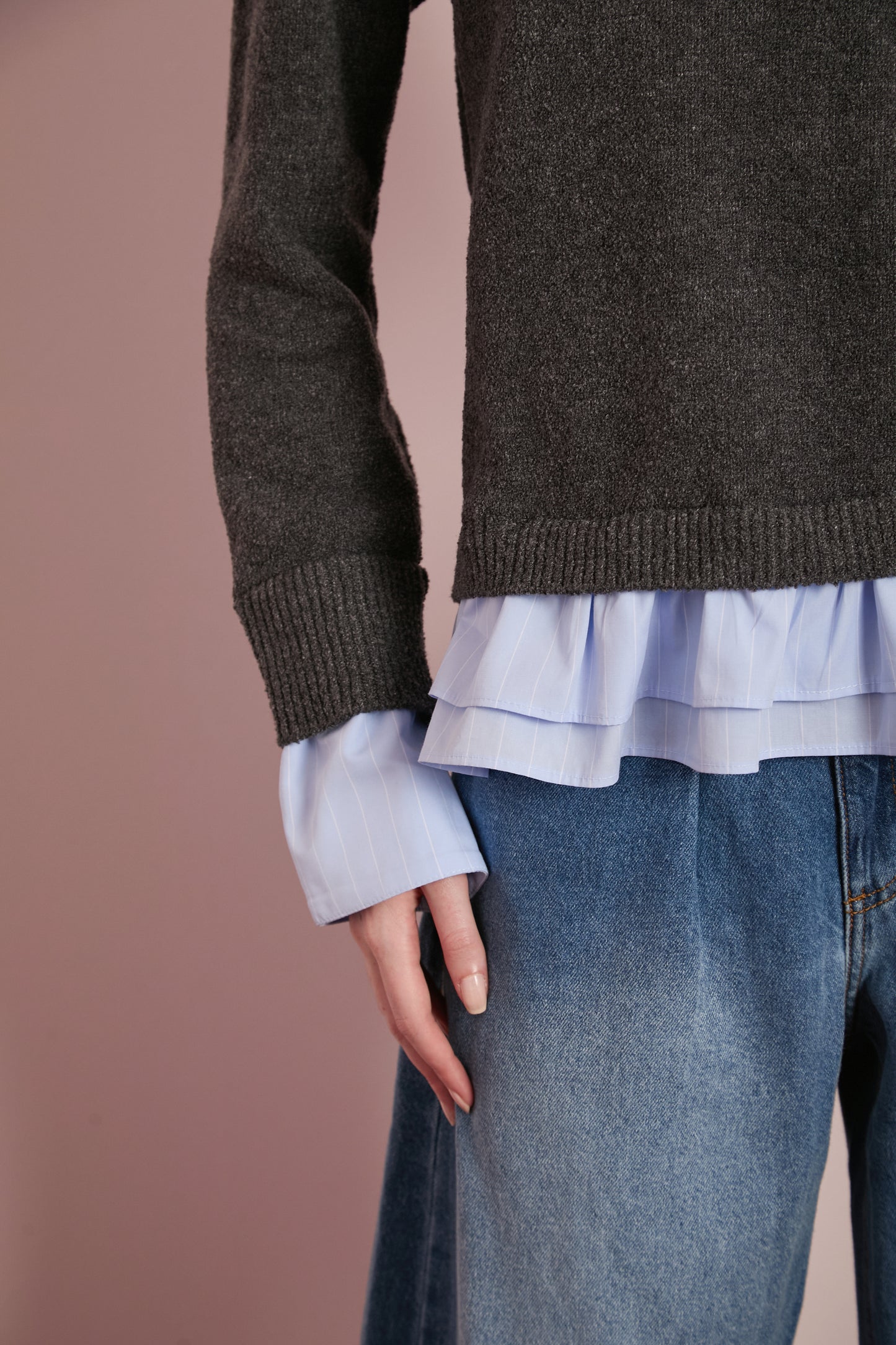 Sueter Tricot com Tricoline