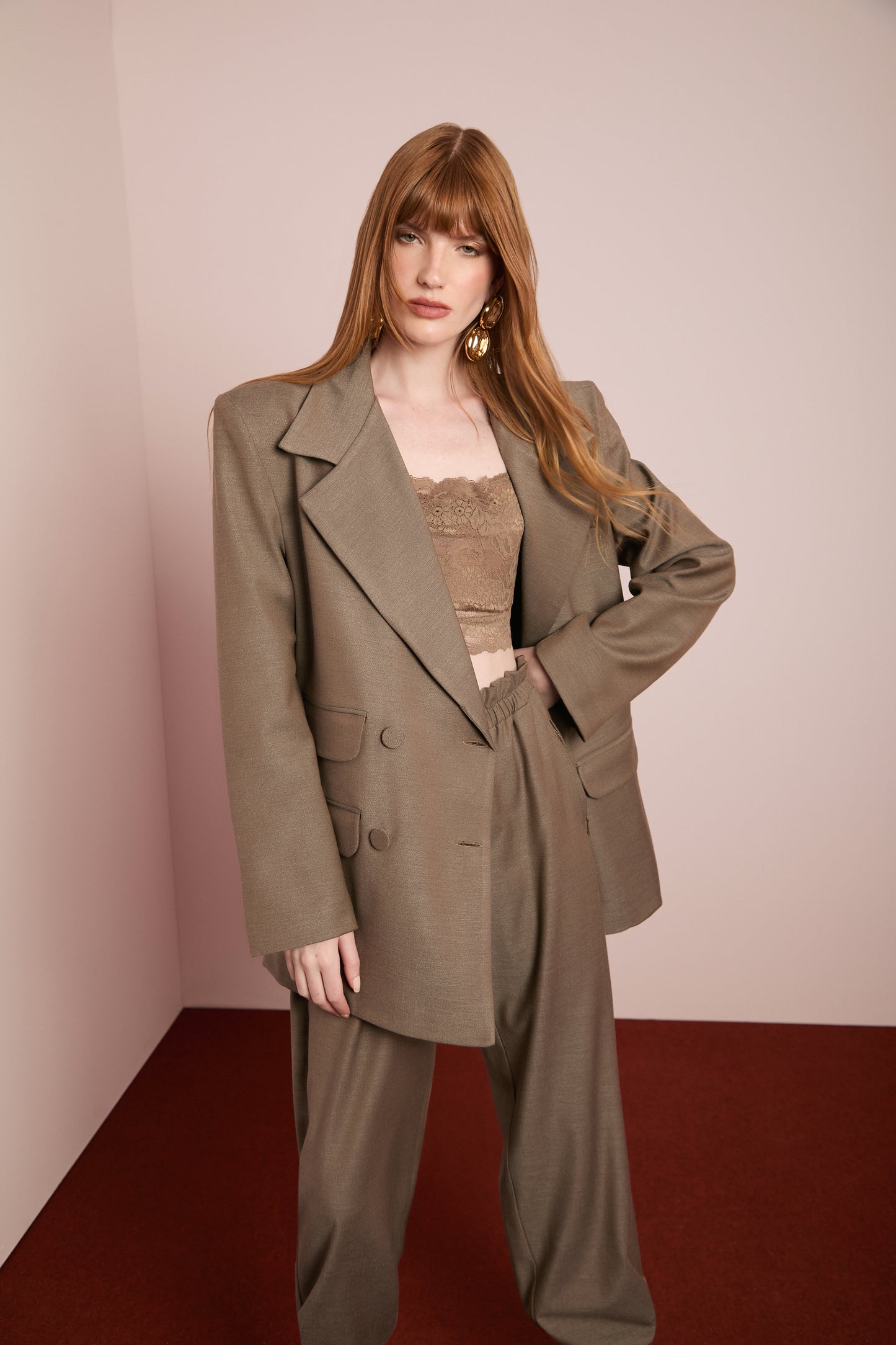 Blazer Alfaiataria Mescla Oversized