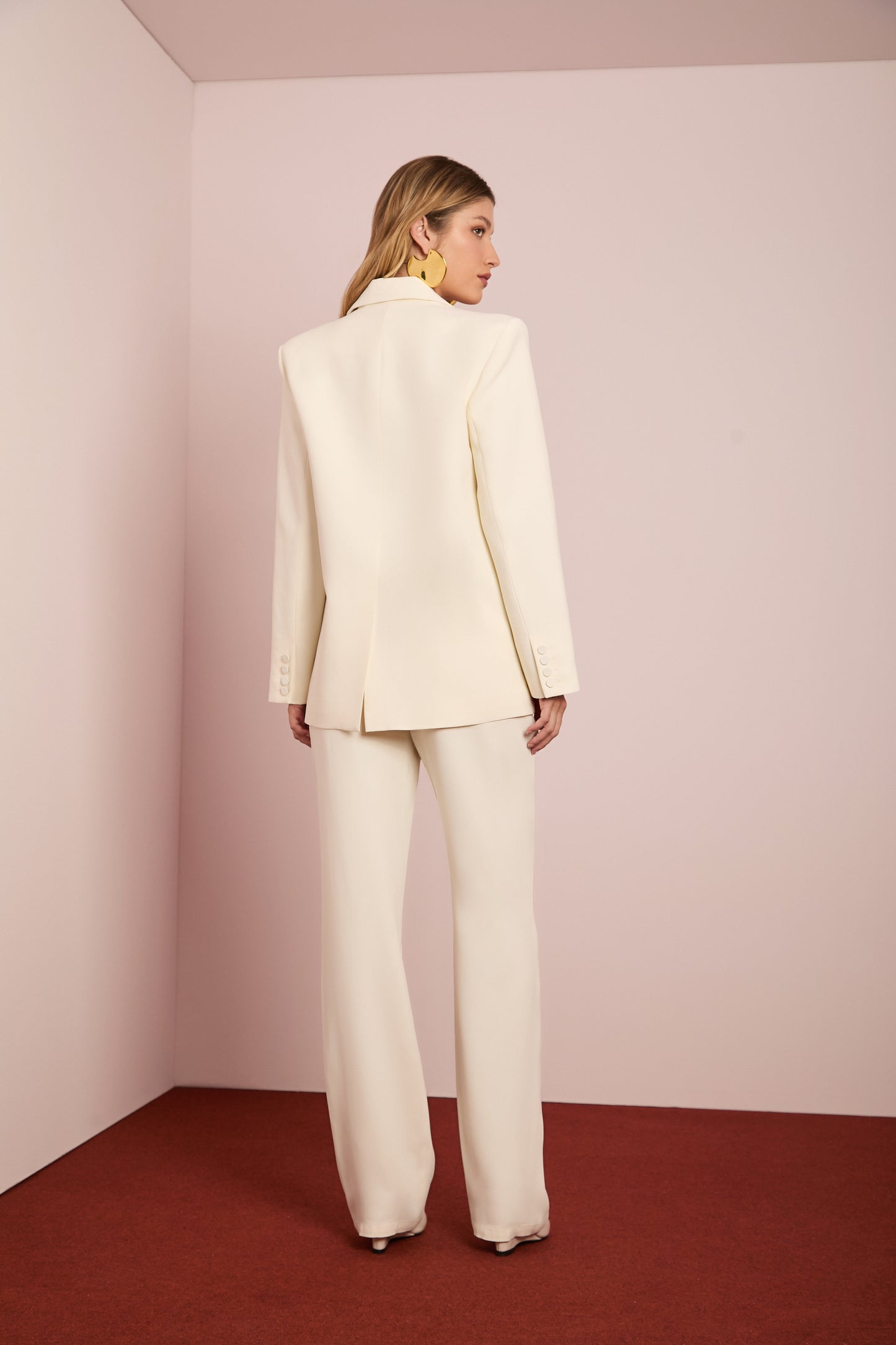 Blazer Alfaiataria Off White de Crepe Patou