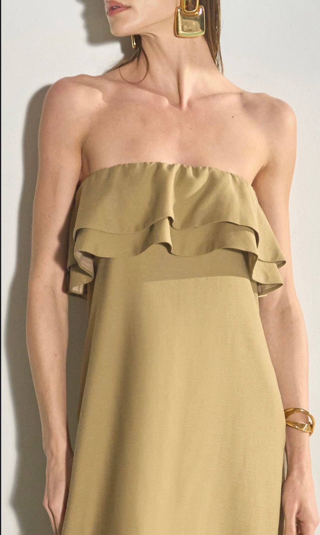 Vestido Maxi Midi Com Babados