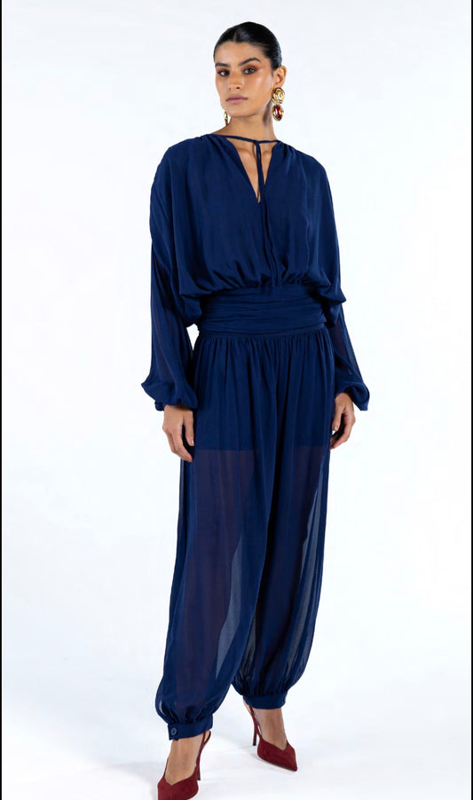Conjunto Azul Marinho Bata e Calça