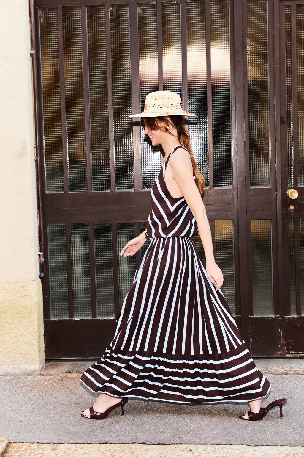 Vestido Longo Listrado