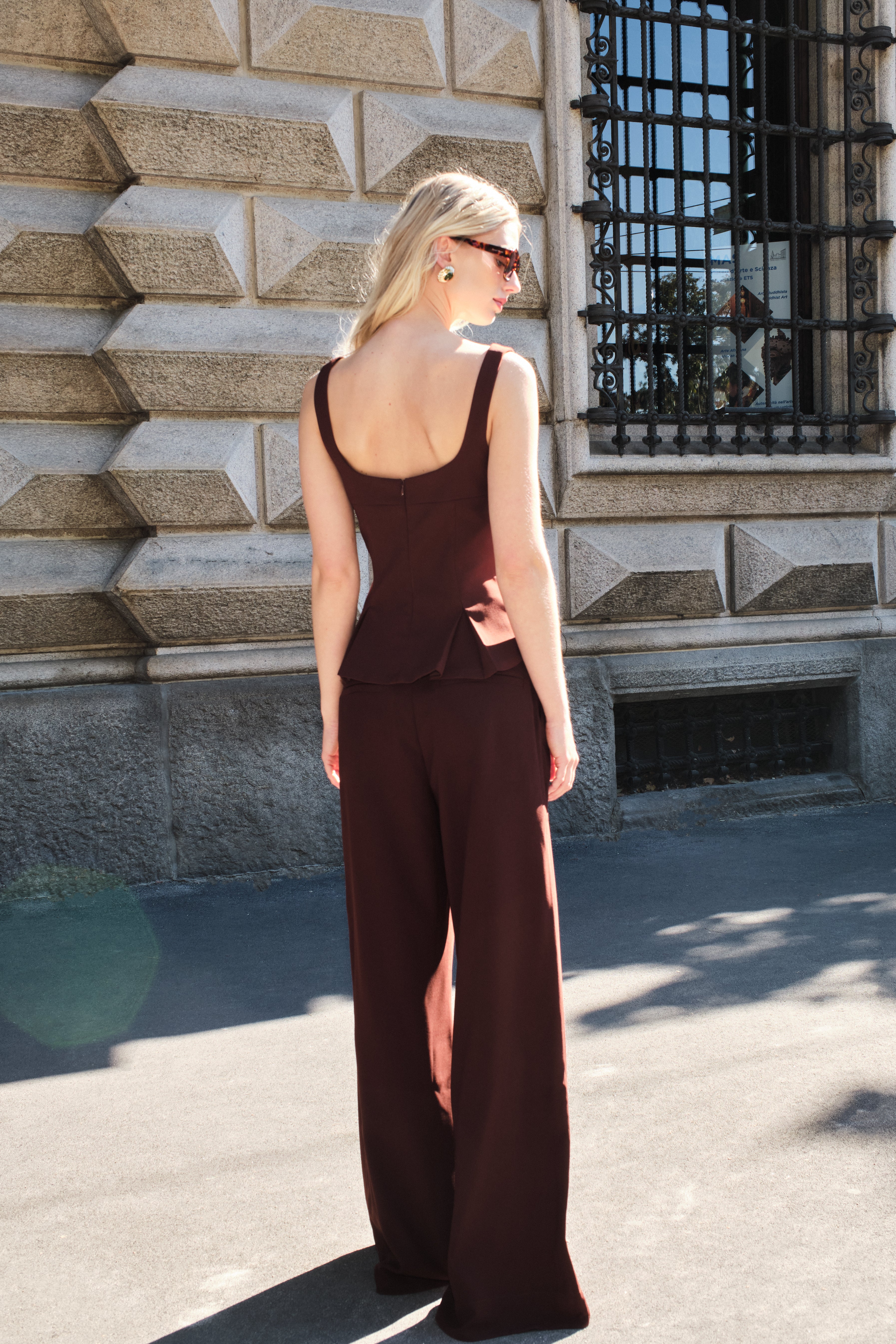 Conjunto Corset e Calça Marrom